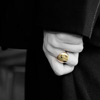 Modern Geometry Shield Sterling Silver Adjustable Ring