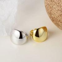 Modern Geometry Shield Sterling Silver Adjustable Ring
