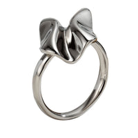 Folding Paper 925 Sterling Silver Adjustable Ring
