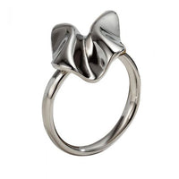 Folding Paper 925 Sterling Silver Adjustable Ring
