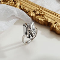 Folding Paper 925 Sterling Silver Adjustable Ring
