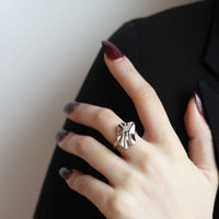 Folding Paper 925 Sterling Silver Adjustable Ring