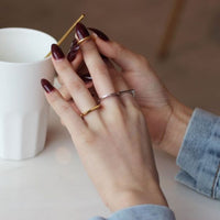Minimalism Geometry Sterling Silver Adjustable Ring