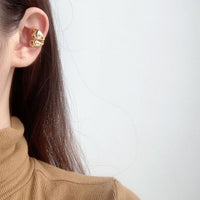 Irregular Double Layer 925 Sterling Non-Pierced Earring (Single)