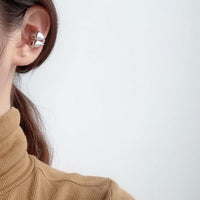 Irregular Double Layer 925 Sterling Non-Pierced Earring (Single)