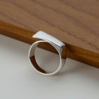 Geometry Rectangle 925 Sterling Silver Adjustable Ring