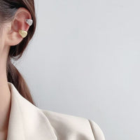 Irregular Lava Circle Non-Pierced Earring, 925 Sterling Silver (Single)
