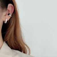 Wrinkled Irregular 925 Sterling Silver Hoop Earrings