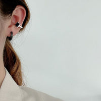 Wrinkled Irregular 925 Sterling Silver Hoop Earrings