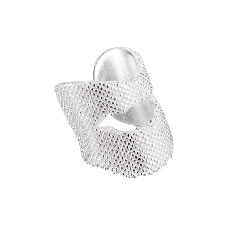 Hollow Grid 925 Sterling Silver Non-Pierced Earring (Single)