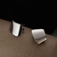 Office Folding Paper Sterling Silver Stud Earrings