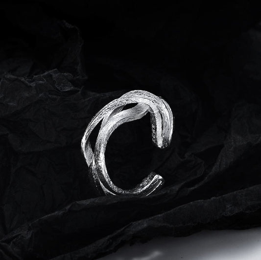 Men's Hollow Winding Adjustable 925 Sterling Silver Ring