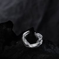 Men's Hollow Winding Adjustable 925 Sterling Silver Ring