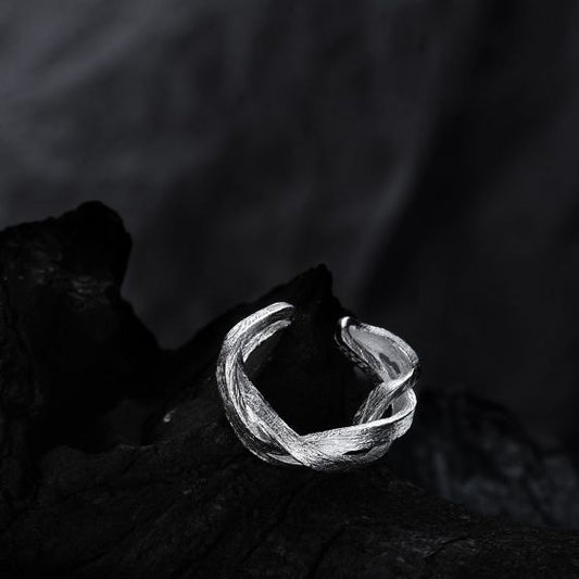 Men's Hollow Winding Adjustable 925 Sterling Silver Ring