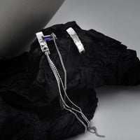 Asymmetry Geometry Purple Crystal Tassel Sterling Silver Earrings