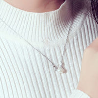 Natural White Pearl Elk Necklace in 925 Sterling Silver