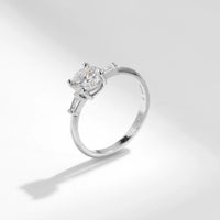 Classic Moissanite Ring in Sterling Silver