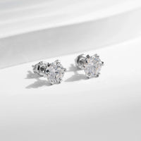 Sterling Silver 1 Carat D Color Moissanite Stud Earrings