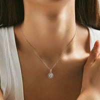 Sterling Silver 1 Carat D Color Moissanite Pendant Necklace
