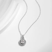 Sterling Silver 1 Carat D Color Moissanite Pendant Necklace