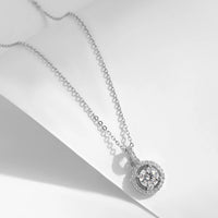Sterling Silver 1 Carat D Color Moissanite Pendant Necklace