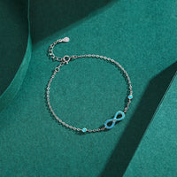 Sterling Silver Turquoise Infinity Chain Bracelet