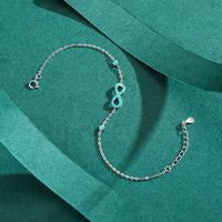 Sterling Silver Turquoise Infinity Chain Bracelet