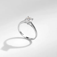 Moissanite 1CT D Color Round Sterling Silver Ring