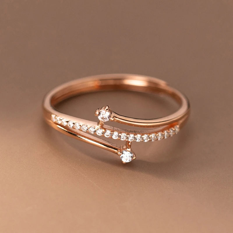 Adjustable 925 Sterling Silver Ring with Cubic Zirconia