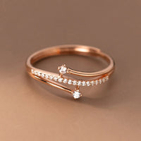Adjustable 925 Sterling Silver Ring with Cubic Zirconia