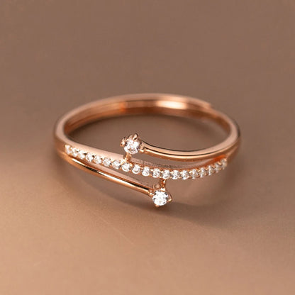 Adjustable 925 Sterling Silver Ring with Cubic Zirconia