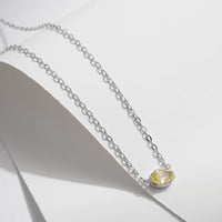 Sterling Silver Asymmetric Oval Necklace