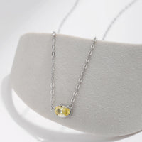 Sterling Silver Asymmetric Oval Necklace