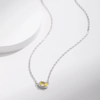 Sterling Silver Asymmetric Oval Necklace