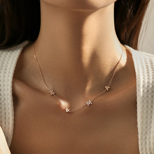 Sterling Silver MAMA Letter Pendant Necklace