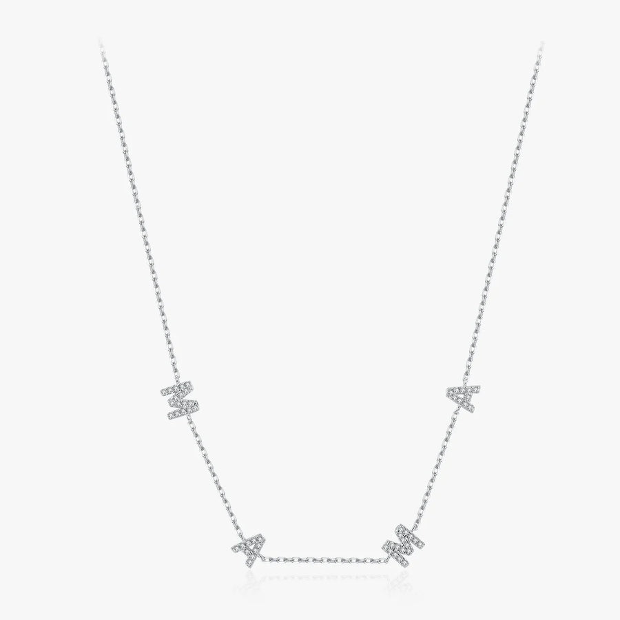 Sterling Silver MAMA Letter Pendant Necklace