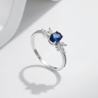 Sterling Silver Oval Royal Blue Ring