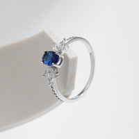 Sterling Silver Oval Royal Blue Ring