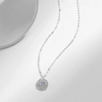 Sterling Silver Classic Round Pendant Necklace