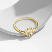 Gold Sterling Silver Classic Sun Ring