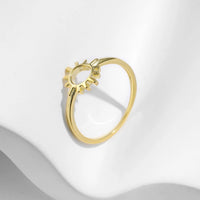 Gold Sterling Silver Classic Sun Ring