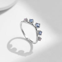 Sterling Silver Cubic Zirconia Crown Stackable Ring Set