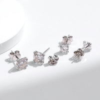 D Color 1CT Moissanite Round Cut Sterling Silver Necklace