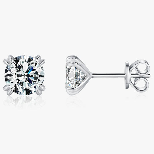 D Color 1CT Moissanite Round Cut Sterling Silver Necklace