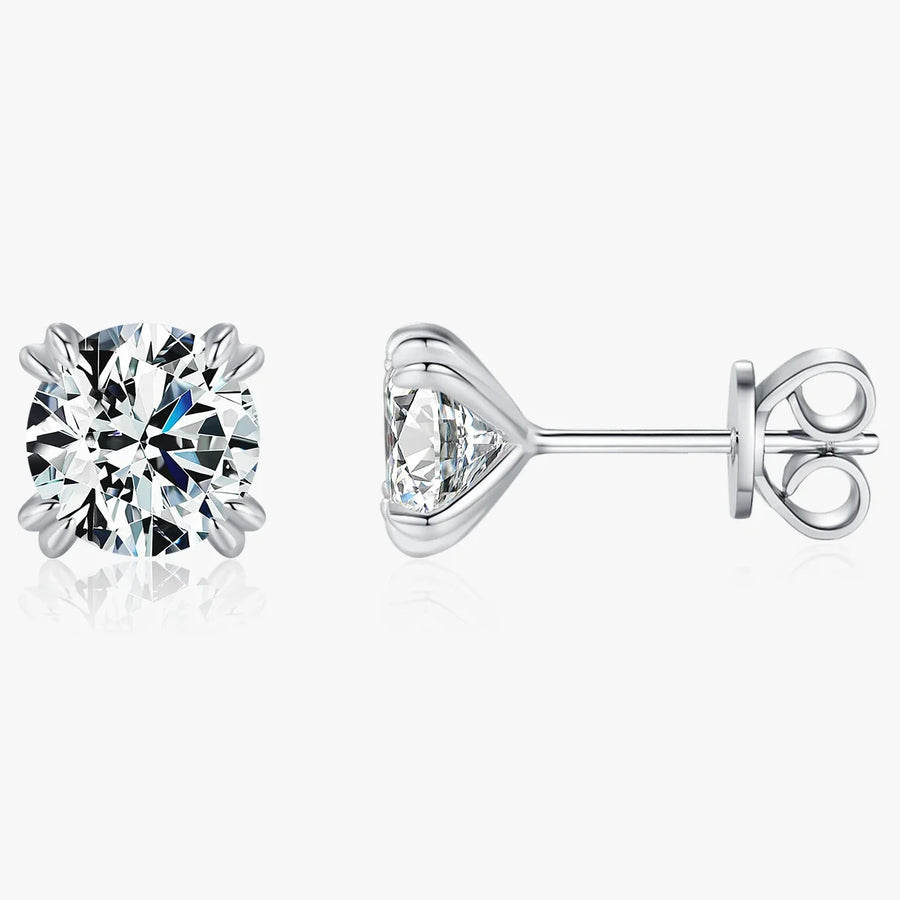 D Color 1CT Moissanite Round Cut Sterling Silver Necklace