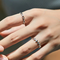 Vintage Star Eternity Band Ring in Sterling Silver