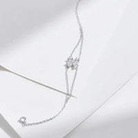 Sterling Silver Double Layer Lucky Leaf Bracelet