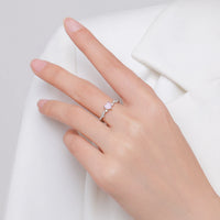 Sterling Silver Pink Crystal Heart Ring