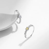 Sterling Silver Sweet Sugar Ring with Yellow and Clear