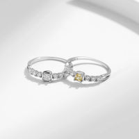 Sterling Silver Sweet Sugar Ring with Yellow and Clear
